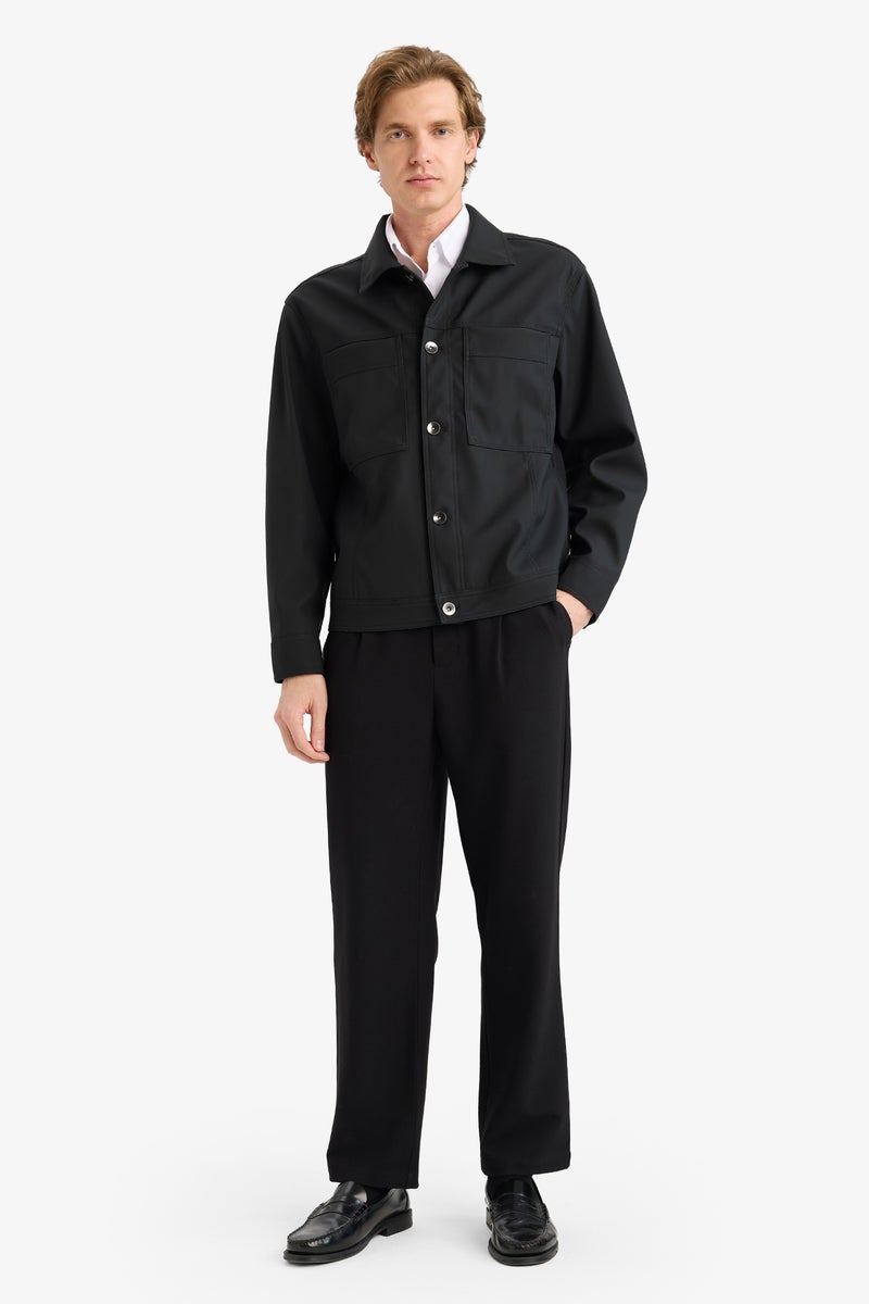 DeFacto Black Man Oversize Fit Shirt Collar Waterproof Jacket Casual - Image 2